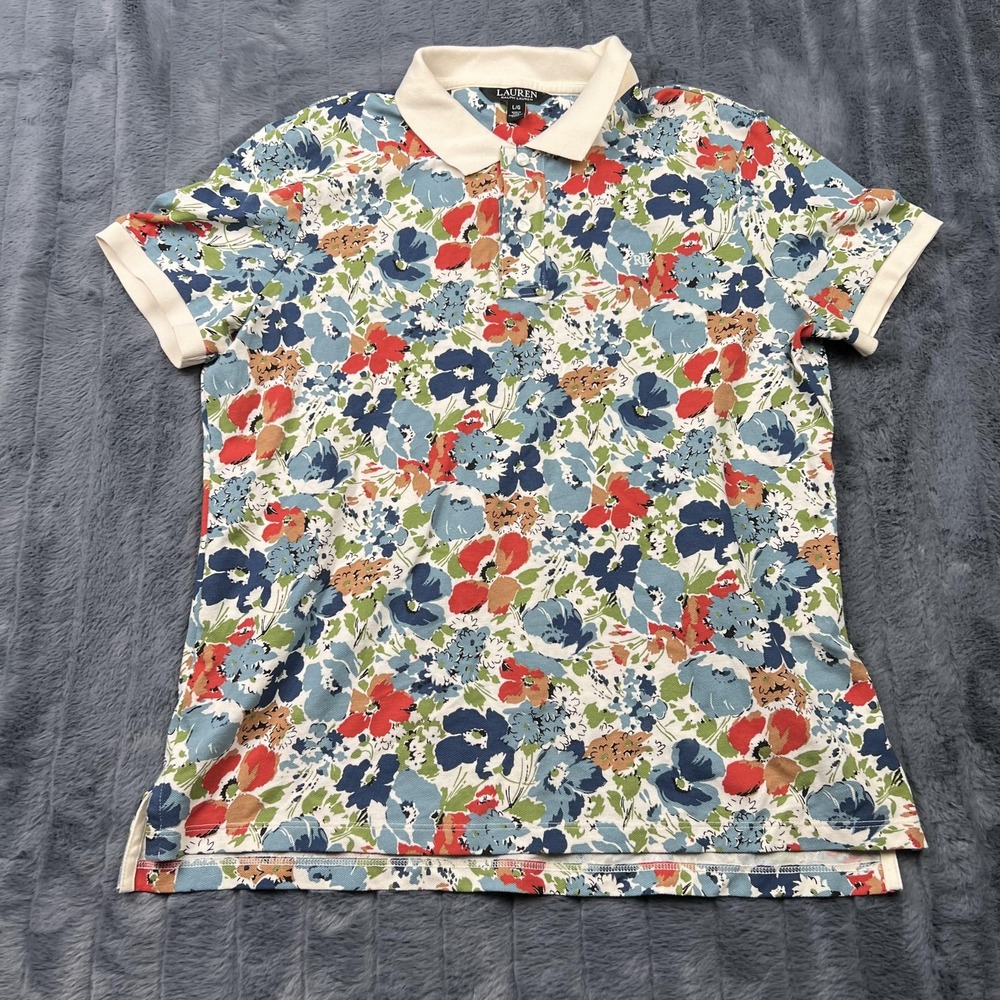 Lauren Ralph Lauren Polo Womens Large Multicolor Floral Cotton Stretch
